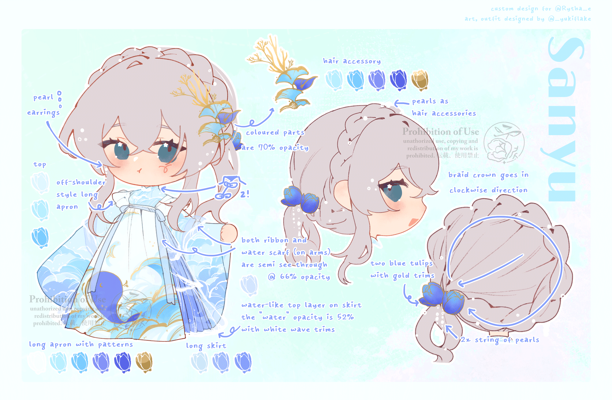 Ocean Themed Maid x Hanfu Design Ocean Themed Maid x Hanfu Design
